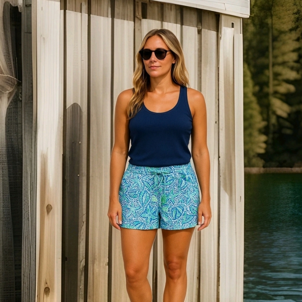 NWT Hatley Hannah St.Bart Linen Shorts Size XL